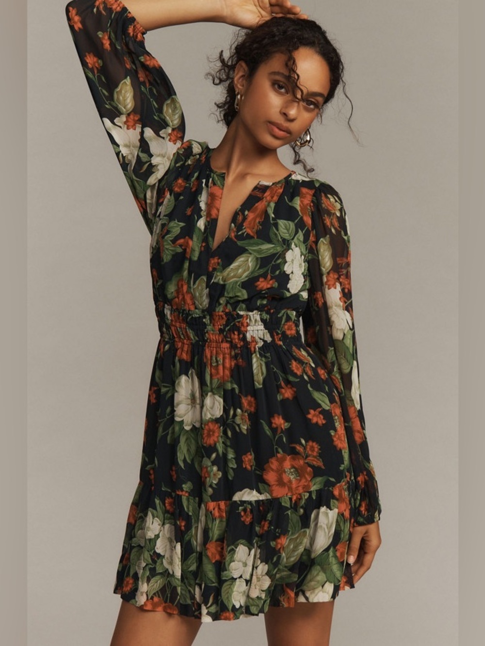 Anthropologie Somerset dress in Black Floral size small